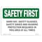 Signmission OSHA Sign, Hard Hat Glasses Shoes And, 10in X 7in Rigid Plastic, 10" W, 7" H, Landscape OS-SF-P-710-L-10641 - alternate 1